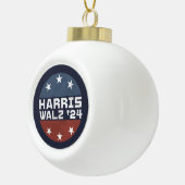 Harris Walz 2024 Campagne Verenigde Staten Vlag Keramische Bal Ornament (Rechts)