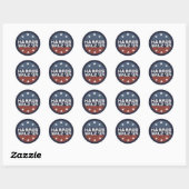 Harris Walz 2024 Campagne Verenigde Staten Vlag Ronde Sticker (Vel)