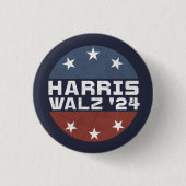 Harris Walz 2024 Campagne VS Vlag Ronde Button 3,2 Cm (Voorkant)