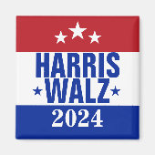 Harris Walz 2024 Campaign Red Blue Magneet (Voorkant)