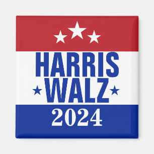Harris Walz 2024 Campaign Red Blue Magneet