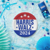Harris Walz 2024 Campaign Red Blue Papieren Bordje (Feest)