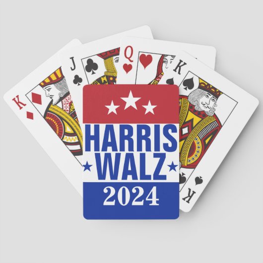 Harris Walz 2024 Campaign Red Blue Pokerkaarten (Achterkant)