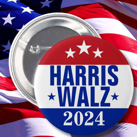 Harris Walz 2024 Campaign Red Blue Ronde Button 5,7 Cm