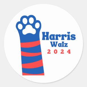 Harris Walz 2024 Cat Ladies Democraat Verkiezing Ronde Sticker