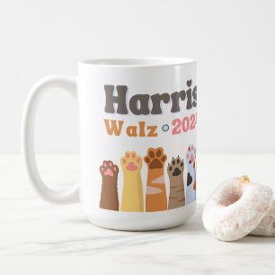 Harris Walz 2024 Cat Paws Kat Dames Democraat Koffiemok
