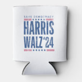 Harris Walz 2024 - De democratie redden Blikjeskoeler (Voorkant)