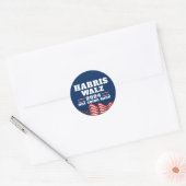 Harris Walz 2024 | Democraat stemmen Ronde Sticker (Envelop)
