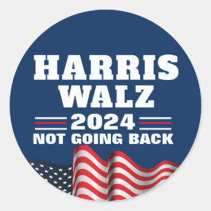 Harris Walz 2024 Democraat stemmen Ronde Sticker