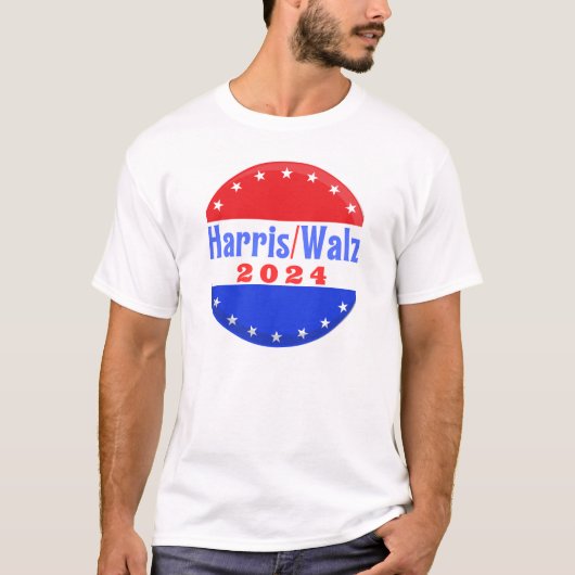 Harris Walz 2024 Democratische Partij Verkiezing T-shirt (Voorkant)