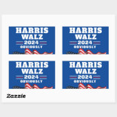 Harris Walz 2024 | Duidelijk Rechthoekige Sticker (Vel)