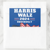 Harris Walz 2024 | Duidelijk Rechthoekige Sticker (Tas)