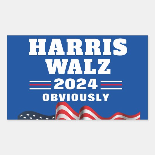 Harris Walz 2024 | Duidelijk Rechthoekige Sticker (Voorkant)