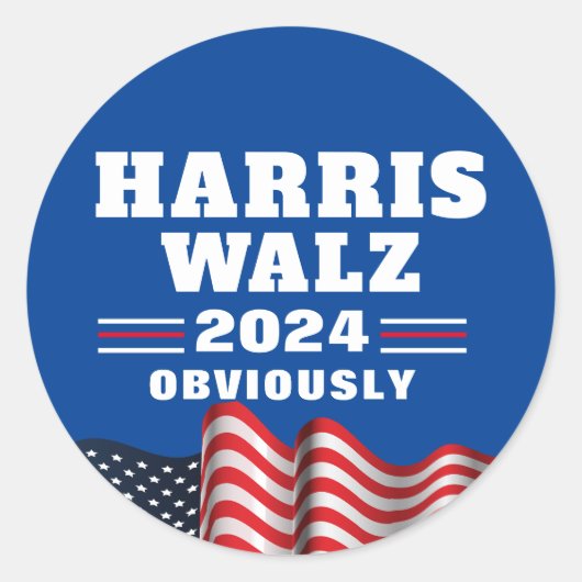 Harris Walz 2024 | Duidelijk Ronde Sticker (Voorkant)
