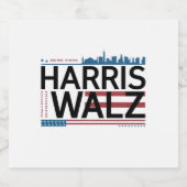 Harris Walz 2024 Essentieel Sparkling Wijnetiket (Enkel label)