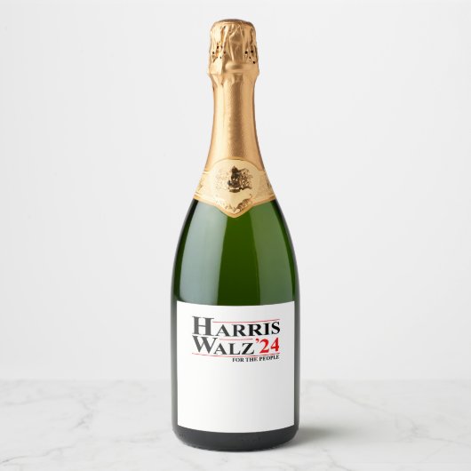 Harris Walz 2024 Essentieel Sparkling Wijnetiket (Voorkant)
