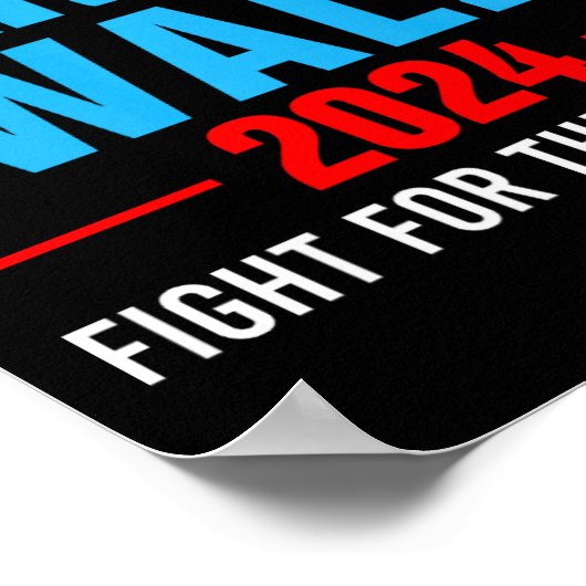 Harris Walz 2024 Gevecht Poster (Hoek)