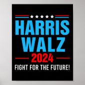 Harris Walz 2024 Gevecht Poster (Voorkant)