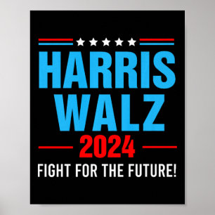 Harris Walz 2024 Gevecht Poster