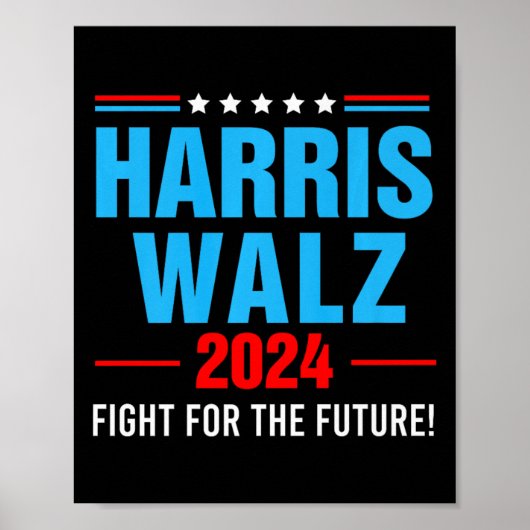 Harris Walz 2024 Gevecht Poster (Voorkant)
