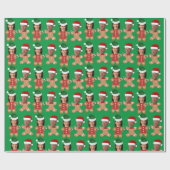 Harris Walz 2024 Gezicht Gingerbread Kerstmis Cadeaupapier (Vlak)