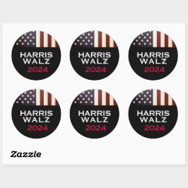 HARRIS WALZ 2024 Grote campagne Ronde Sticker