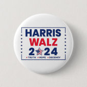 Harris Walz 2024 | Harris Walz Ronde Button 5,7 Cm (Voorkant)