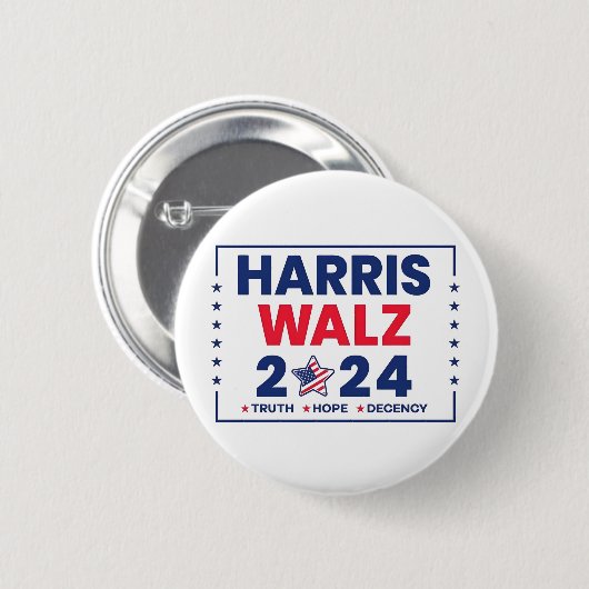 Harris Walz 2024 | Harris Walz Ronde Button 5,7 Cm (Voorkant /achterkant)