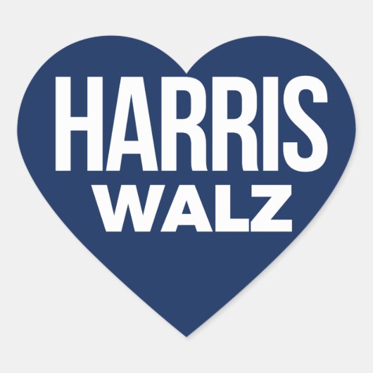 Harris Walz 2024 Hart Sticker (Voorkant)