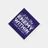 Harris Walz 2024 Ik ben de vijand in blauw Servet (Hoek)