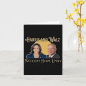 Harris Walz 2024 Kamala en Tim President en VP Kaart (Gele Bloem)