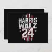 Harris Walz 2024 Kamala Harris 2024 Tim Walz 2024 Briefkaart (Voorkant / Achterkant)