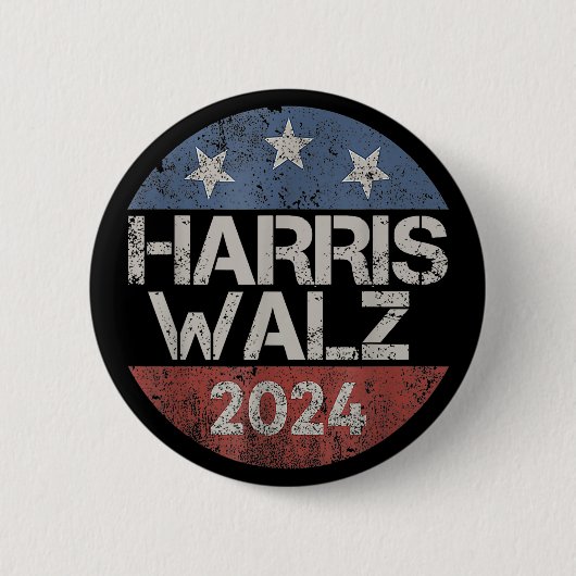 HARRIS WALZ 2024 KAMALA HARRIS TIM WALZ RONDE BUTTON 5,7 CM (Voorkant)