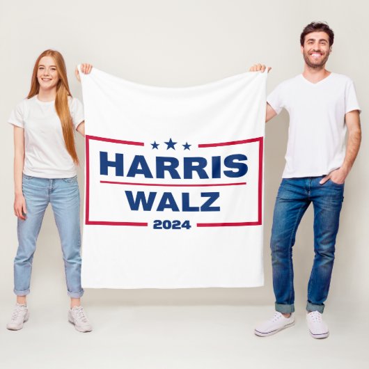 Harris Walz 2024 Kamala Harris Tim Walz verkiezing Fleece Deken (In situ)