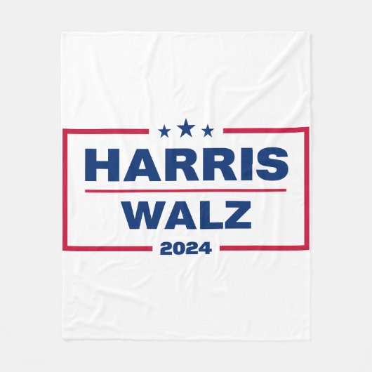 Harris Walz 2024 Kamala Harris Tim Walz verkiezing Fleece Deken (Voorkant)