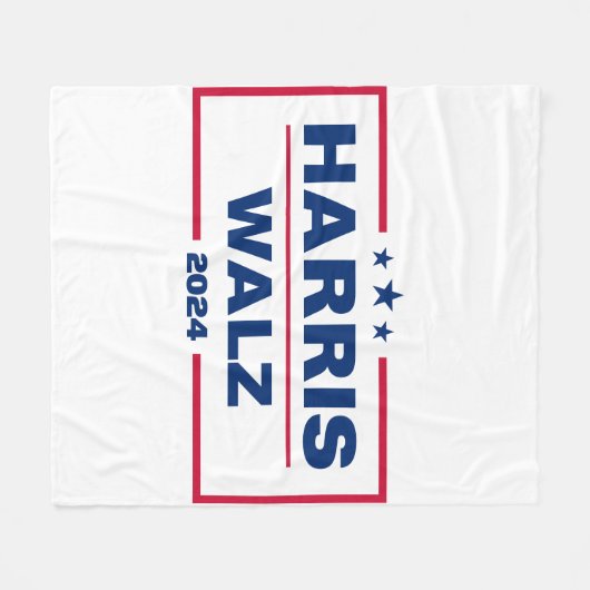 Harris Walz 2024 Kamala Harris Tim Walz verkiezing Fleece Deken (Voorkant (Horizontaal))