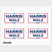 Harris Walz 2024 Kamala Harris Tim Walz verkiezing Rechthoekige Sticker (Vel)