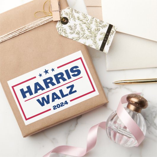 Harris Walz 2024 Kamala Harris Tim Walz verkiezing Rechthoekige Sticker (Geschenken)
