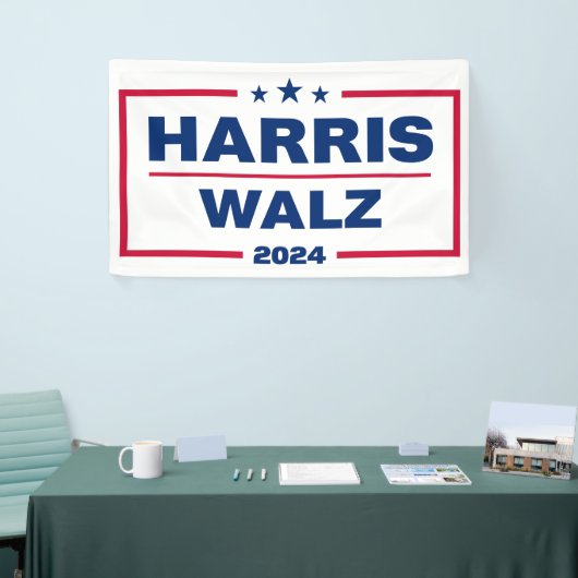 Harris Walz 2024 Kamala Harris Tim Walz verkiezing Spandoek (Beurs)