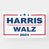 Harris Walz 2024 Kamala Harris Tim Walz verkiezing Spandoek (Horizontaal)