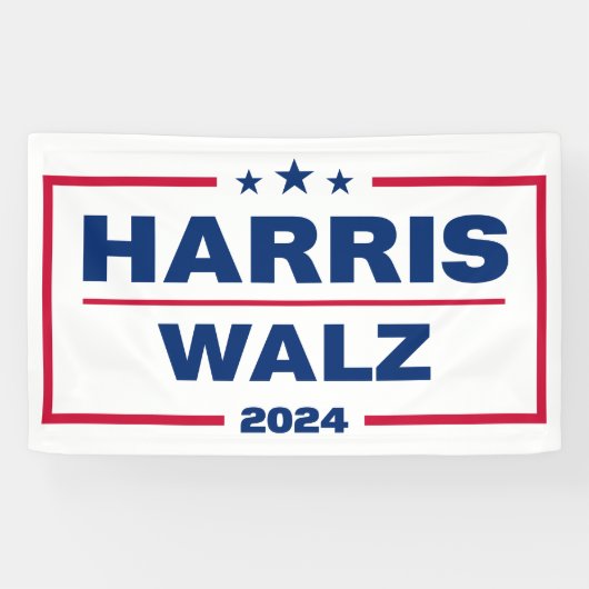Harris Walz 2024 Kamala Harris Tim Walz verkiezing Spandoek (Horizontaal)