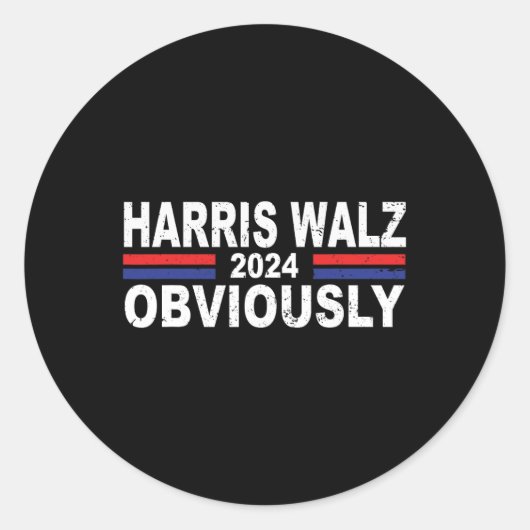 Harris Walz 2024 Kamala Harris Waltz 202 Ronde Sticker (Voorkant)