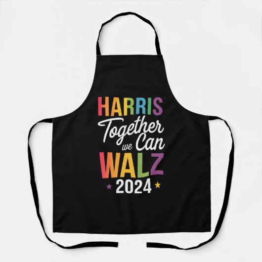 Harris Walz 2024 Kamala Samen kunnen we LGBT Schort (Voorkant)