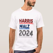 Harris Walz 2024 Kamala voor president T-shirts (Voorkant)