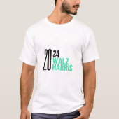 Harris Walz 2024 Kamala voor president T-shirts (Voorkant)