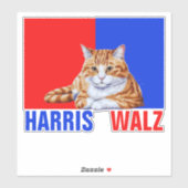 Harris Walz 2024 - Kat rood blauw Sticker (Vel)