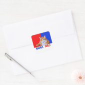 Harris Walz 2024 - Kat rood blauw Vierkante Sticker (Envelop)