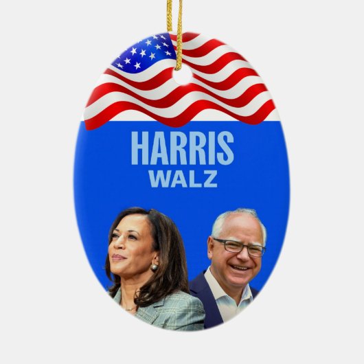 Harris-Walz-2024_ Keramisch Ornament (Achterkant)