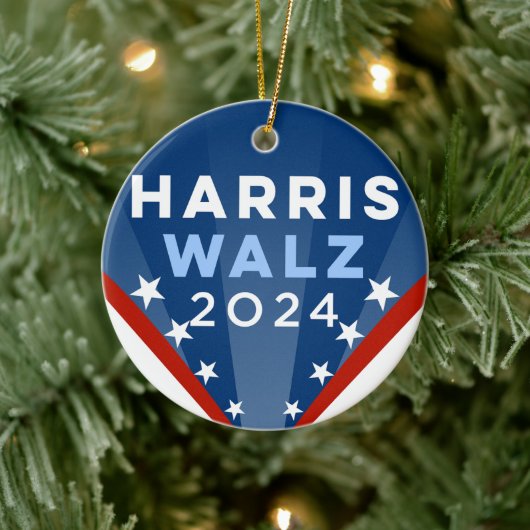 Harris Walz 2024 Keramisch Ornament (Boom)