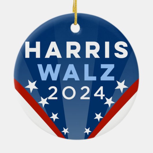 Harris Walz 2024 Keramisch Ornament (Achterkant)